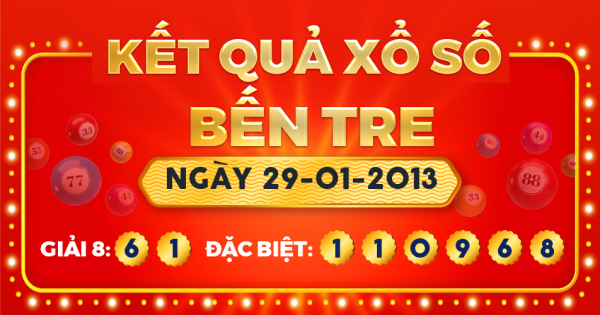 Xổ số Bến Tre ngày 29 tháng 1