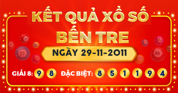 Xổ số Bến Tre ngày 29 tháng 11