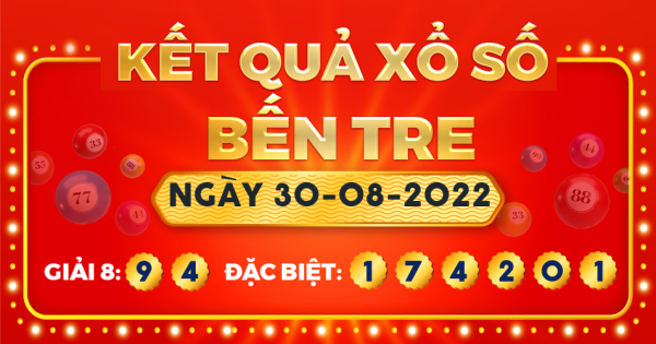 Xổ số Bến Tre ngày 30 tháng 8